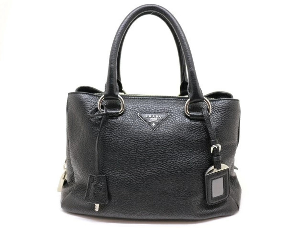 Prada Bag Handbag Shoulder Leather Black